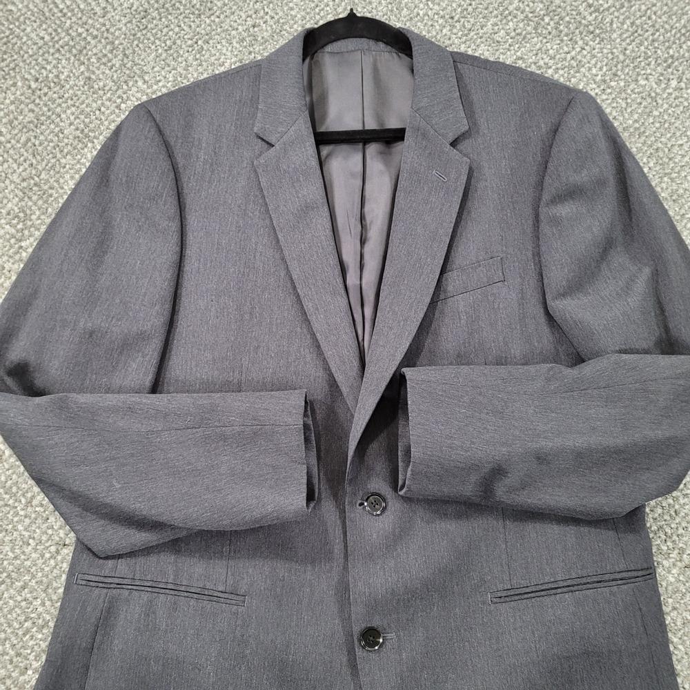 The Black Tux Mens 44R Charcoal‎ Gray Merino Wool Tollegno 1900 Blazer Jacket